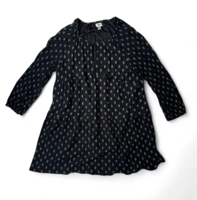 Antiguo Vestido Columpio Azul Marino Para Mujer 2XL Calado Manga Larga Cachemira en Niveles Forrado Boho Foto 1 de 4