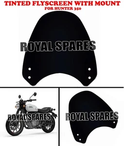 "TINTED FLYSCREEN WITH MOUNT, BLACK" FIT FOR ROYAL ENFIELD HUNTER 350 - Picture 1 of 6