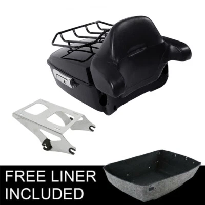 King Trunk Backrest Luggage Rack Fit For Harley Touring CVO Road Glide 2014-2025 - Image 1 of 4