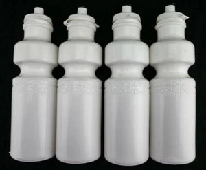 4 QTY California Springs DuoFlow 24oz Ounce Bicycle Water Bottles White NEW - Picture 1 of 5