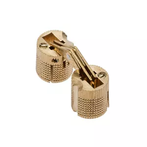 1x Solid Brass Cylinder Barrel Zysa Invisible Hinge for Caravan Worktops 180º - Picture 1 of 2