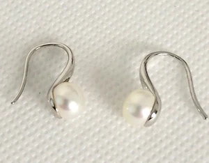 Süßwasserperlen Ohrhänger 925 Sterlingsilber 7,5 mm 0,75" Tropfen - Bild 1 von 8
