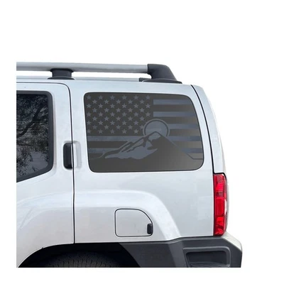USA flag with mountains sunset design decal for 2022-2025 Nissan Xterra NX2-CX2 - Image 1 of 4