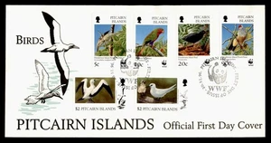 DR WHO 1996 PITCAIRN ISLANDS FDC WWF BIRD CACHET COMBO $2 M56659 - Picture 1 of 2