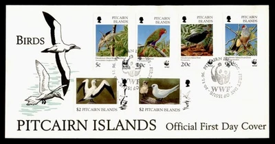 DR WHO 1996 PITCAIRN ISLANDS FDC WWF BIRD CACHET COMBO $2 M56659 - Image 1 of 2
