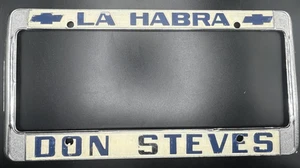 Vintage Don Steves Chevrolet La Habra California Metal License Plate Frame B - Picture 1 of 3