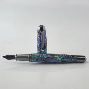 Super Mega Abalone Limited Edition 999/gunmetal trim Fountain Pen - F - Picture 1 of 6