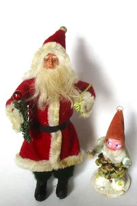 VINTAGE SANTA FIGURE AND PINECONE ELF` - Picture 1 of 3