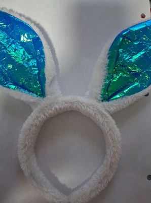 Orejas de conejo blanco con forro azul diadema orejas de conejo de Pascua diadema niños Foto 1 de 2