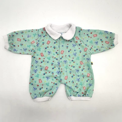 Pijama Build a Bear verde branco bebê dormir PJs roupa de dormir pelúcia - Imagem 1 de 4