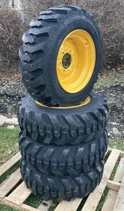 4-10-16.5 SKS-1 Skid Steer Tires/Rims -HD Solid Center-for John Deere (6 LUG) - Picture 1 of 7