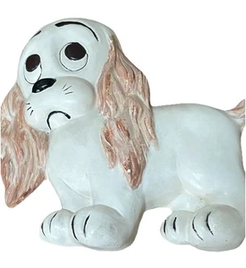 VTG Chalk Ware Cocker Spaniel Pup Wall Plaque 1950’s/60’s Big Sad Eyes - Picture 1 of 5