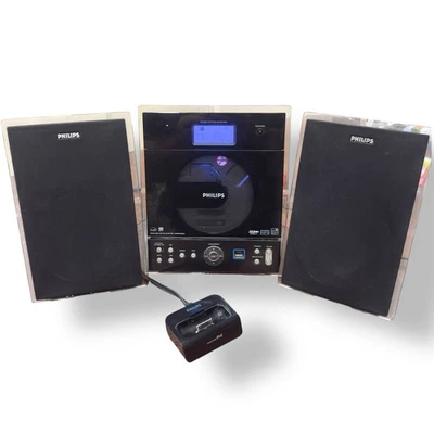Philips MCM239D Micro Hi-Fi System w/ CD, iPod Dock, USB, AM/FM Tuner, No Remote - Image 1 of 4