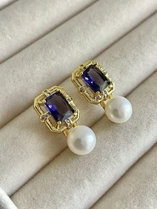 Elegant natural freshwater baroque pearls earrings - Picture 1 of 6