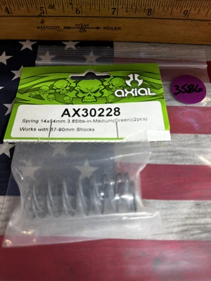 Axial AX30228 Spring 14 X 54mm X 3.85 lbs/in Medium Green 2pc. - Image 1 of 3