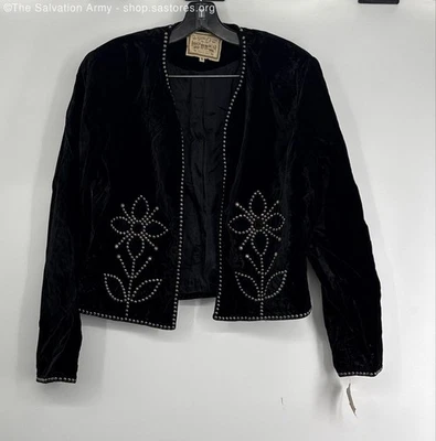 Chaqueta Blazer Double D Ranch Para Mujer Negra Terciopelo Tachonado Talla Mediana Nueva con Etiquetas Foto 1 de 4