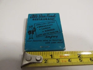 SELTEN VINTAGE 1960ER AL'S MEERESFRÜCHTE VERSTORBEN RESTAURANT CROCKETT CA STREICHHÖLZER STREICHHOLZSCHACHTEL - Bild 1 von 3