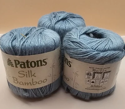 Bambú de seda Paton's, color azul -- Sea Mer Mar -- 102 yardas -- Lote de 3 Foto 1 de 4