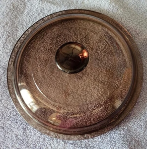 Visionware Pyrex Glass Lid Cover Replacement Amber Brown V-1-C B 6.5" - Picture 1 of 3