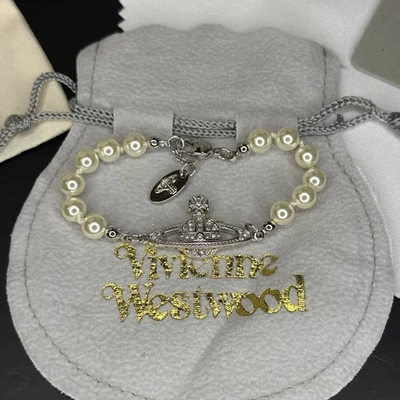 Pulsera Vivienne Westwood Perla Plata Planeta Orbe Nueva en Caja Foto 1 de 4