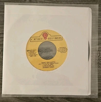 Johnny Cash - Wings In The Morning / What On Earth 7" 45 Cachet Records 1979 - Image 1 of 3