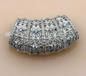 Filigree Diamond Slider Pendant in 14k White Gold Size 30mm - Picture 1 of 10