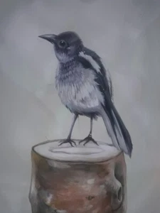 Original Watercolor Handmade Painting On Paper wildlife Bird On Realistic - Picture 1 of 8