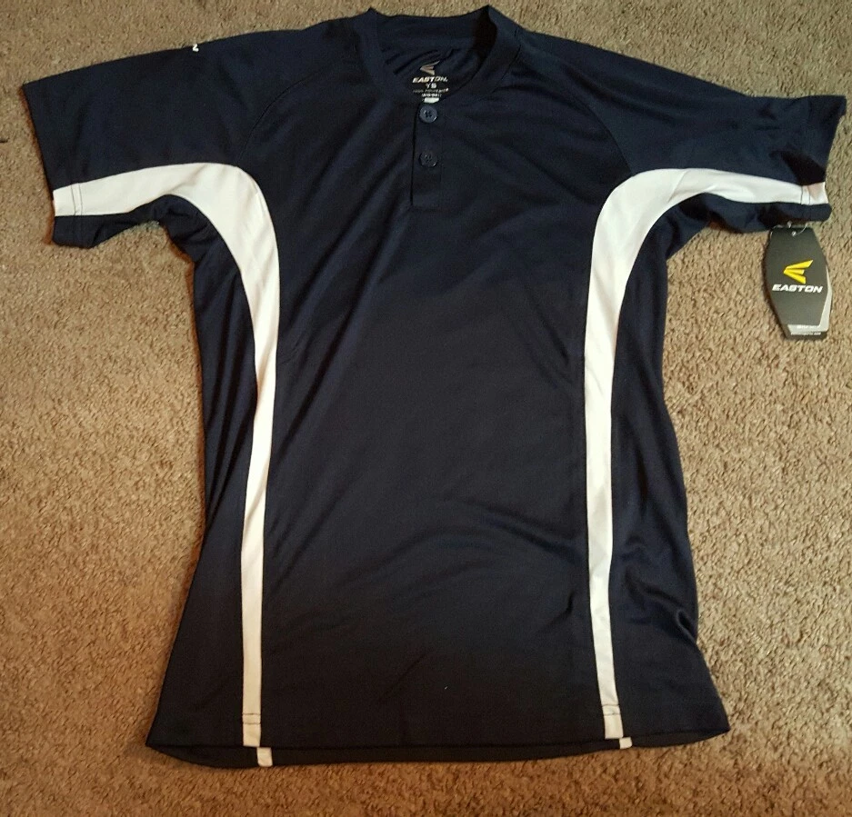 Camiseta de béisbol Easton para jóvenes niños de doble enfoque azul marino y blanco talla juvenil pequeña Foto 1 de 1