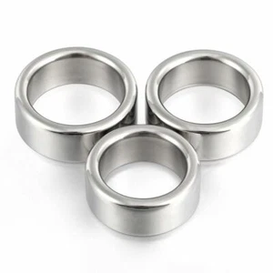 Thick Heavy Duty Stainless Steel Metal Silver Male Cock Ring Penis Enhancer Band - Picture 1 of 15