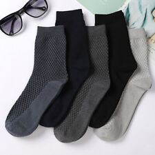 Men Women Breathable Socks Solid Color Business Socks Bamboo Fiber Socks Soft CA