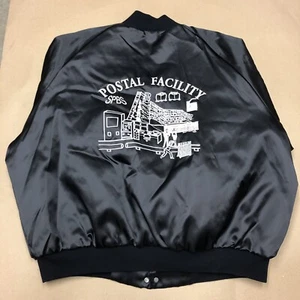 Vtg West Ark Satin Bomber Jacket Sz 3XL Black Snap Button Embroidered “Kimberly” - Picture 1 of 7