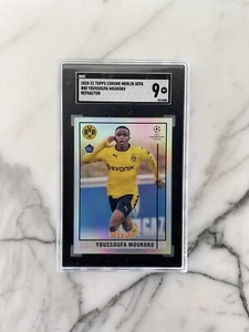 2020-21 Topps Merlin UEFA Youssoufa Moukoko Silver Refractor Rookie RC #80 SGC 9 - Picture 1 of 2