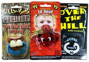 3 Pack Funny Baby Toddler Orthodontic Pacifiers For Novelty Joke Gift Set - Picture 1 of 8