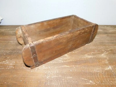 Caja molde de ladrillo de madera vintage decoración de granja primitiva rústica hecha a mano Foto 1 de 4