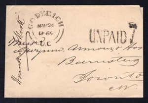 Kanada GODERICH Ontario Huron 1865 Cover do Toronto - Zdjęcie 1 z 2