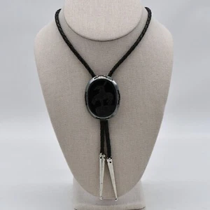 Vintage "End Of The Road" Indianer Bolo Leder Krawatte - Bild 1 von 4