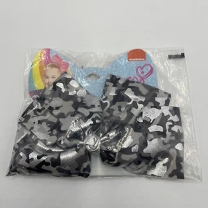 Moño de pelo grande Jojo Siwa gris negro plateado metálico camuflaje #C - Imagen 1 de 2