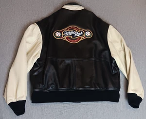 Excelled MILLER PARK Milwaukee Brewers Soft Leather Promo Jacket High Life Beer - Picture 1 of 21