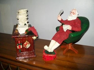POSSIBLE DREAMS NAUGHTY AND NICE SANTA AT DESK WITH STOOL - Picture 1 of 4