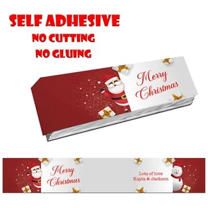 PERSONALISED SELF ADHESIVE KITKAT SANTA MERRY CHRISTMAS WRAPPER CHOCOLATE - Imagen 1 de 2