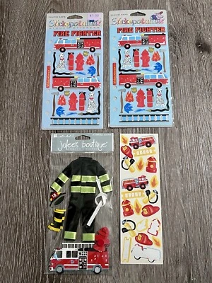 Álbumes de recortes Stickopotamus bombero camión de bomberos pegatinas Jolee’s lote de 3 Foto 1 de 4