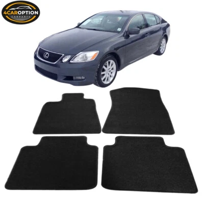Fits 06-11 Lexus GS300 GS350 4Dr Floor Mats Carpet Front Rear Nylon Black 4PC Foto 1 de 4
