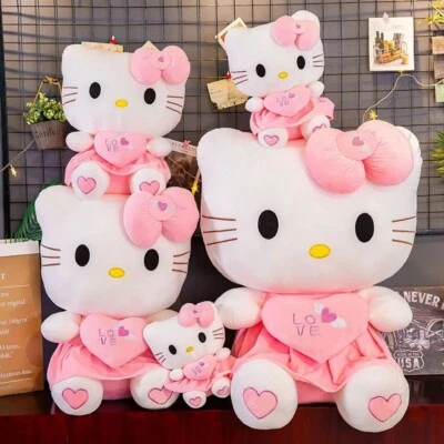 Disney Kinder Hello Kitty Teddy Bär Plüsch Kissen Geschenk für Mädchen Frauen - Bild 1 von 4