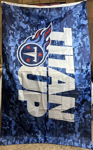 Tennessee Titans Titan Up Flag 5’ x 3’ Missing One Grommet Cover
