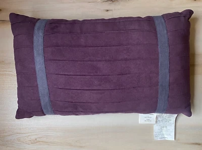 Madison Park throw pillow Purple Palmer Faux suede striped accent aubergine - Image 1 of 4