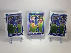 TUTU ATWELL 2021 Donruss Optic RATED ROOKIE SP Silver Prizm RC + 2 Base RC Rams - Picture 1 of 2