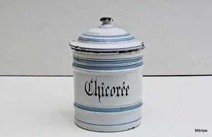 Antike Belgische Vorratsdose aus Emaille für Chicoree,signiert Saint Servais - Bild 1 von 1