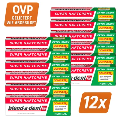 blend-a-dent Super Haftcreme Extra Stark Neutral Zahnprothese Zahnersatz 12x47g