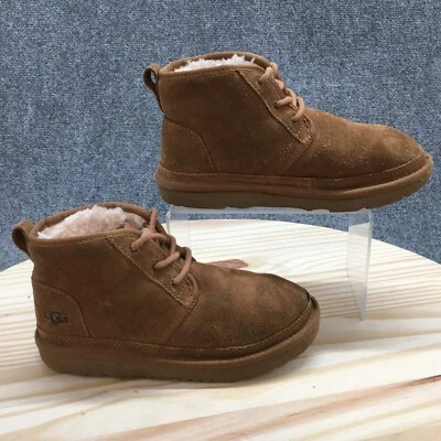 UGG Boots Youth 3 Neumel II Lace Up Winter Lace Up Ankle Bootie 1017320K Brown - Image 1 of 4