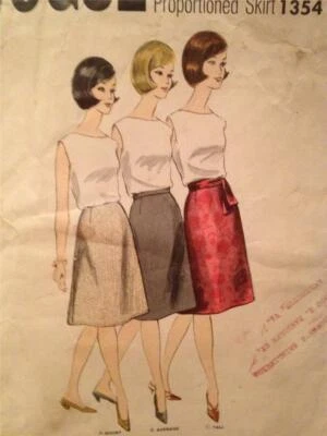 Vogue Sewing Pattern 1354 Ladies Misses Proportioned Skirt Waist 25 Cut Vintage - Image 1 of 3